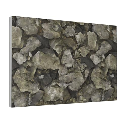 Lienzo de camuflaje de bosque rocoso con marco de alta calidad, formato 30 x 45 cm