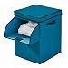 Produktbild iDesign Stoffbox, große Aufbewahrungsbox aus Baumwoll-Polyester-Mischung mit 2 Griffen, Klappe und Deckel, faltbare Ordnungsbox für Schrank, Schlaf- und Kinderzimmer, blau 31,8 cm x 36,8 cm x 45,7 cm