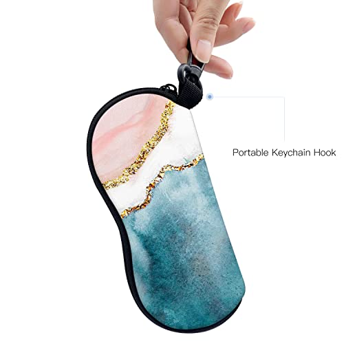 Image of Sunglasses Soft Case with Carabiner Ultra Light Neoprene Zipper Glasses Case