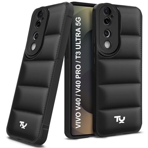 TRUEUPGRADE Designed for Vivo V40 / V40 Pro / T3 Ultra 5G Back Cover | Camera Bump & 360° Flexible Puff Armor Protection | Shock Proof Back Case Cover (Black) - Image 2