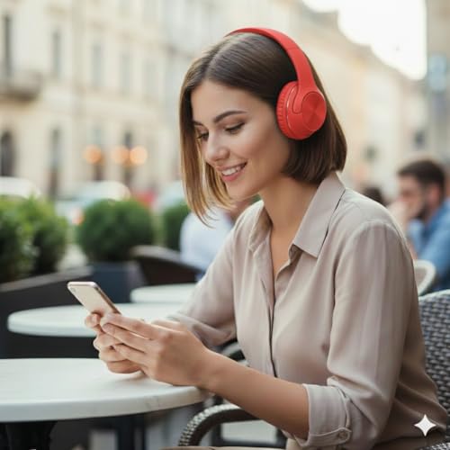 Image of Wireless Bluetooth Headphones with Deep Bass Sound, Foldable Design, Comfortable Cushioned Earpads, Built-in Mic for Music & Calls, Average Battery(1-3 Hours) Backup, Stylish Everyday Use