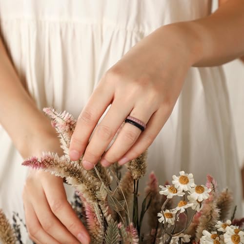 Image of Egnaro Silicone Wedding bands women:2.5mm Wide - 2mm Thick Gold and Silver Rubber Rings with Half Size,4-8 Variety Multipack