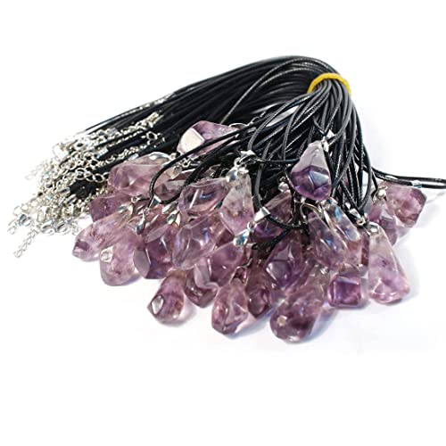 Pendentifs en améthyste pour fabriquer vos bijoux bohèmes lors d'ateliers DIY