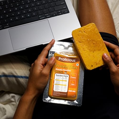 Image of Prolicious Healthy Protein Thin Chips |12g Protein & 7g Fibre | Vegan Snacks |No Maida |No Palm Oil| 50g | Masala Noodles