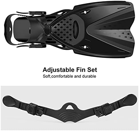 Miniatura 7 de Juego de esnórquel  Esnórquel superior totalmente seco, máscara de esnórquel de vidrio templado resistente a los impactos, aletas de buceo