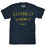 Tee Luv Chevrolet MCMXI Licensed T-shirt Medium,Navy Heather