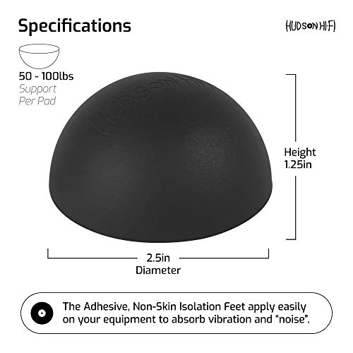 Hudson Hi-Fi Speaker Isolation Feet (4-Pack, 2.5") – Adhesive Silicone Anti-Vibration Pads for Speakers, Turntables, Subwoofers & Amplifiers, Supports 50-100 lbs Per Pad by Hudson Hi-Fi - Used condition - Image 4