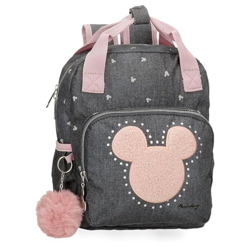 Disney Mickey Studs Schulrucksack, Schwarz, 23 x 28 x 10 cm, Polyester, 6,44 l, Schwarz, Schulrucksack