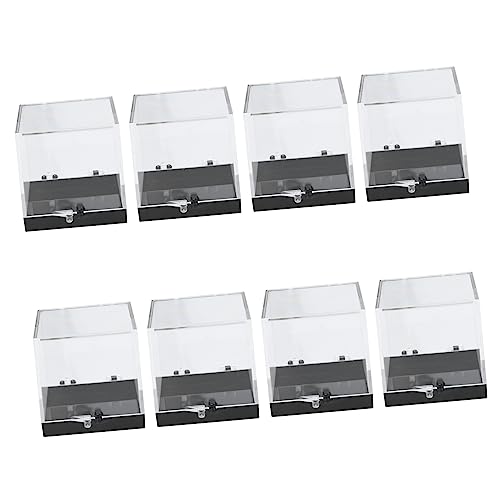 TOYANDONA 8 Pcs Transparent Mineral Collection Display Box Cube Mineral Storage for Rocks Gems Plastic Perky Boxes for Specimen Samples