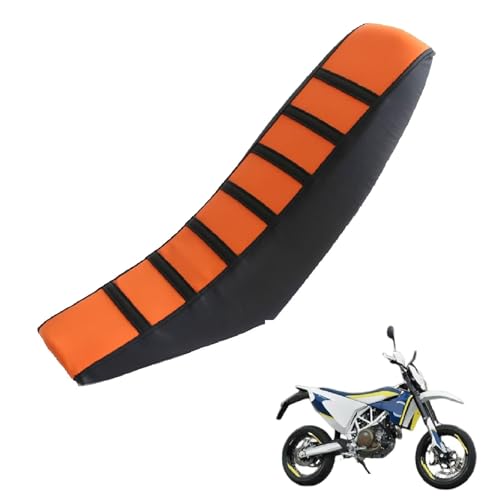 generisch sitzbankbezug Motorrad kompatibel mit Husqvarna SM 701 Supermoto 2016-Present,Sonnenschutz und Anti-Rutsch,Motorradzubehörsitzbankbezug Motorrad (Black Orange)