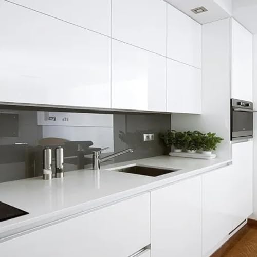 Adesivo Branco Brilho P/Envelopar Móveis Parede Lavável Película Autoadesiva Mesa Vidro Efeito Laca