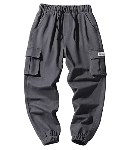 Tlaenson Boys Cargo Joggers Pants Casual Jogging Trousers Bottom For Kids Grey Size 170/13-14 Years #TOP2