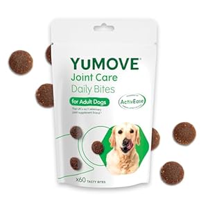YuMOVE Joint Supplement for Dogs, Daily Bites for Joint Care, Essential Dog Hip and Joint Support for Stiff Adult Dogs with Glucosamine, Chondroitin, Green Lipped Mussel, 60 Tablets