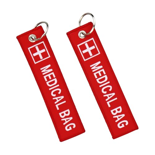 2 Pack Medical Alert Bag Tag for Medical Bag CPAP Respiratory Devices Diabetes Allergy Epipen Inside First Aid Tag