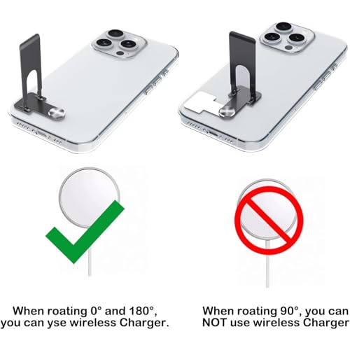 Image of Self-Adhesive Phone Stand, 360 Degree Swivel Kickstand Ultra Slim Metal Back Support, Foldable Compact Desk Holder Mount Compatible with Most Mobile Phones