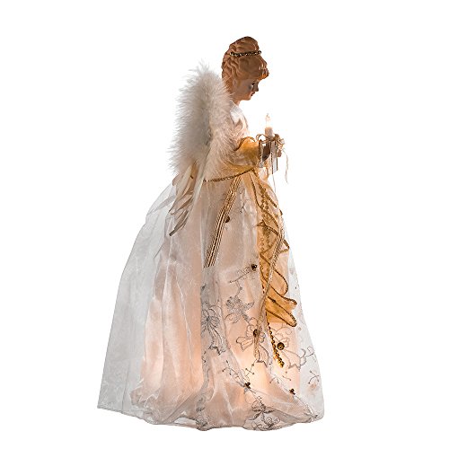 Kurt Adler 16-Inch Ul 10 Light Ivory And Gold Angel Treetop #TOP2