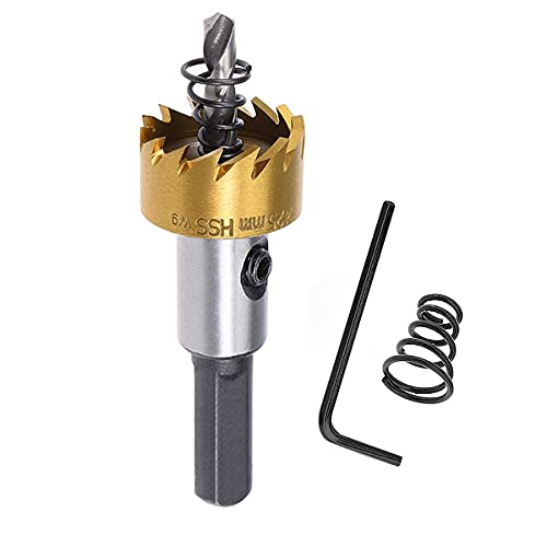 SagaSave 25MM Carbide High Speed Steel Drill Bits Hole Cutter, Heavy Duty Titanium-Plated Hole Saw for Stailess Steel Metal