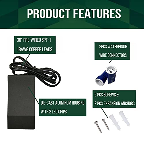 Gkoled 6-Pack Low Voltage Led Deck Lights, 12V Ac/Dc Landscape Post Fence Light With 2W Integrated Led Chips, 2700K Ip65, Railing Post Accent Lighting, Die-Cast Aluminum, Powder Coated Finish, Black #TOP3