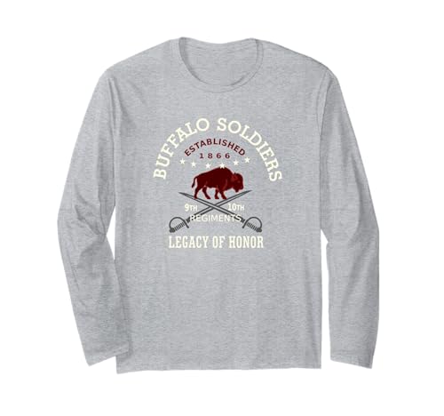 Buffalo Soldiers Honorarium Dark Red Cream Combo Long Sleeve T-Shirt
