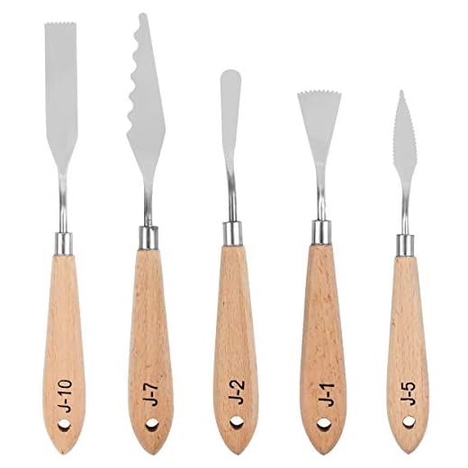 Kissral 5 Piezas Cuchillos De Paleta, Juego de Cuchillos de Pintura Pintura al óleo Espátula Cuchillos de Paletas Acero Inoxidable para Pintura para Artistas, Pintura Raspadora