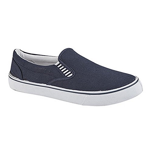 Dek de Tela sin Cordones Zapatos Hombre Azul Marino - Azul Marino, 10 UK