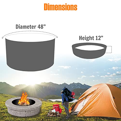 Simond Store Portable Fire Pit Ring Liner, 48 Inch Diameter 12 Inch Height 2 Mm Thick Heavy Duty Steel Round Fire Pit Insert For Outdoor Garden Patio Camping Bonfire #TOP1
