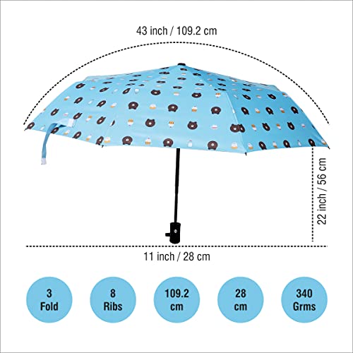 Image of KEKEMI 3 Fold Automatic Sun & Rain Umbrella for Men & Women (Pack of 2)