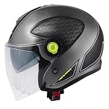Casco Jet Kappa KV35 Basic ECE22.06 Matt Titanium Black Yellow taglia M (57cm)