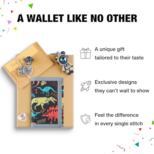 Image of Kids Wallet for Boys Ages 4-12, Dino Dinosaur Boys Wallet, Toddler Wallets with Coin Pocket, Novelty Christmas & Birthday Gift