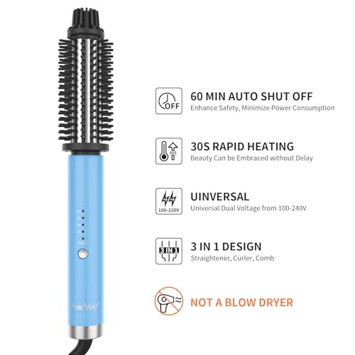 AMOVEE Escova de modelador de cachos de 2,5 cm com tecnologia de íons negativos, varinha de cachos d