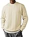 JMIERR Mens Fall Sweaters Fashion Sweatshirts Long Sleeve Lightweight Shirt Texture Crewneck Pullover Clothes, XL, Beige