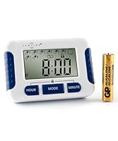 TabTime Timer (mit deutscher Anleitung), Pillenerinnerung, Medikamenten-Uhr/Wecker mit 8 Alarmen pro Tag, essentiell für Parkinson-Patienten
