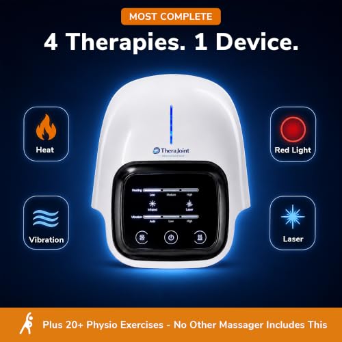 Image of Thera Joint Knee Massager for Joint Pain Relief, Heat Vibration Red Light & TENS Pads Included, 9-Level Precision, Rechargeable, Arthritis Sports Injury - Men Women Elderly (Pro)