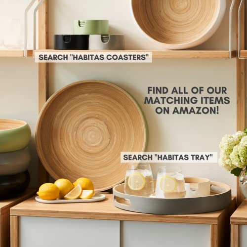 HABITAAS Fruit Bowl for Kitchen Counter – Handmade Spun Bamboo, Large 11.75" Fruit Basket, Eco-Friendly Decorative Serving Bowl for Home Decor, Produce Storage & Centerpiece (Sage) by HABITAAS - Used condition - Image 5
