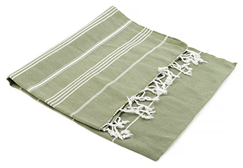 Turkish Emporium Striped 100% Cotton Hand Loomed Bath Towel Hammam Fouta Pestemal...