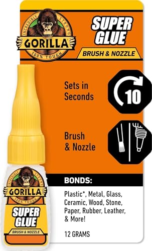 Gorilla Super Glue, Brush and Nozzle Two-Way Applicator, Clear, 12 g - image 1