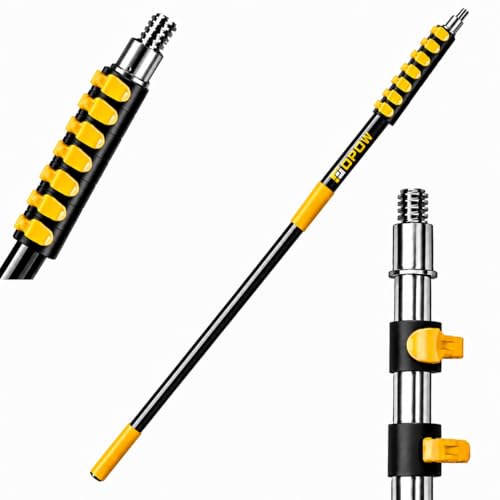 4.8-28ft Heavy-Duty Extension Pole - Maximum 34ft Reach for Large Commercial Buildings - Premium Aluminum Construction - Professional Grade Multi-Purpose Tool