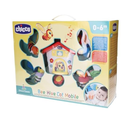 Chicco Giostrina Culla Neonato Casina delle Api, Lettino e Carillon con Apine Colorate e Musica Rilassante, Supporto Regolabile, Giochi 0+ Mesi