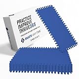 Skate Anytime Precision Dryland Hockey-Fliesen - Erweiterbare Off-Eishockey-Trainingszonen für Stickhandling, Passing & Schießen (Blau, Quick Hands Zone → 25 m²)