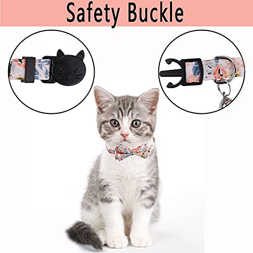 Chukchi 2 Pcs Sets Cat Collar Bandana Bells Set,Cat Collar Breakaway With Cute Bow Tie And Bell,Accessories For Pet Collars,Adjustable From 7.8"- 10.5", For Kitty And Some Puppies… #TOP3