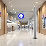 Metal Swing Gate for Supermarket Entrance Security - Spring-Loaded Self-Closing Safety Door for Warehouse, Industrial, Library & Shop Use - Size: 60 x 100cm