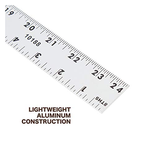 Mayes 10188 24-Inch Aluminum Ruler, Lightweight 2 Foot Ruler For Construction, Architecture, Drawing, And Engineering, Accurate And Straight Edge Measuring,Multi,One Size #TOP2