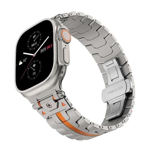 Bracelet iwatch 10 46mm SAAWEE cadeau idéal en acier finition agate