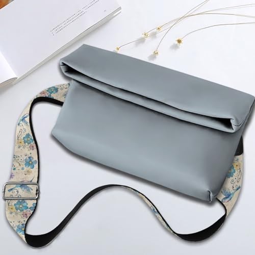 Image of Talayituse Hummingbird Daisy Print Shoulder Strap Wide Purse Bag Strap Adjustable Replacement Belt Luggage Crossbody Shoulder Bag Strap for Women Girls