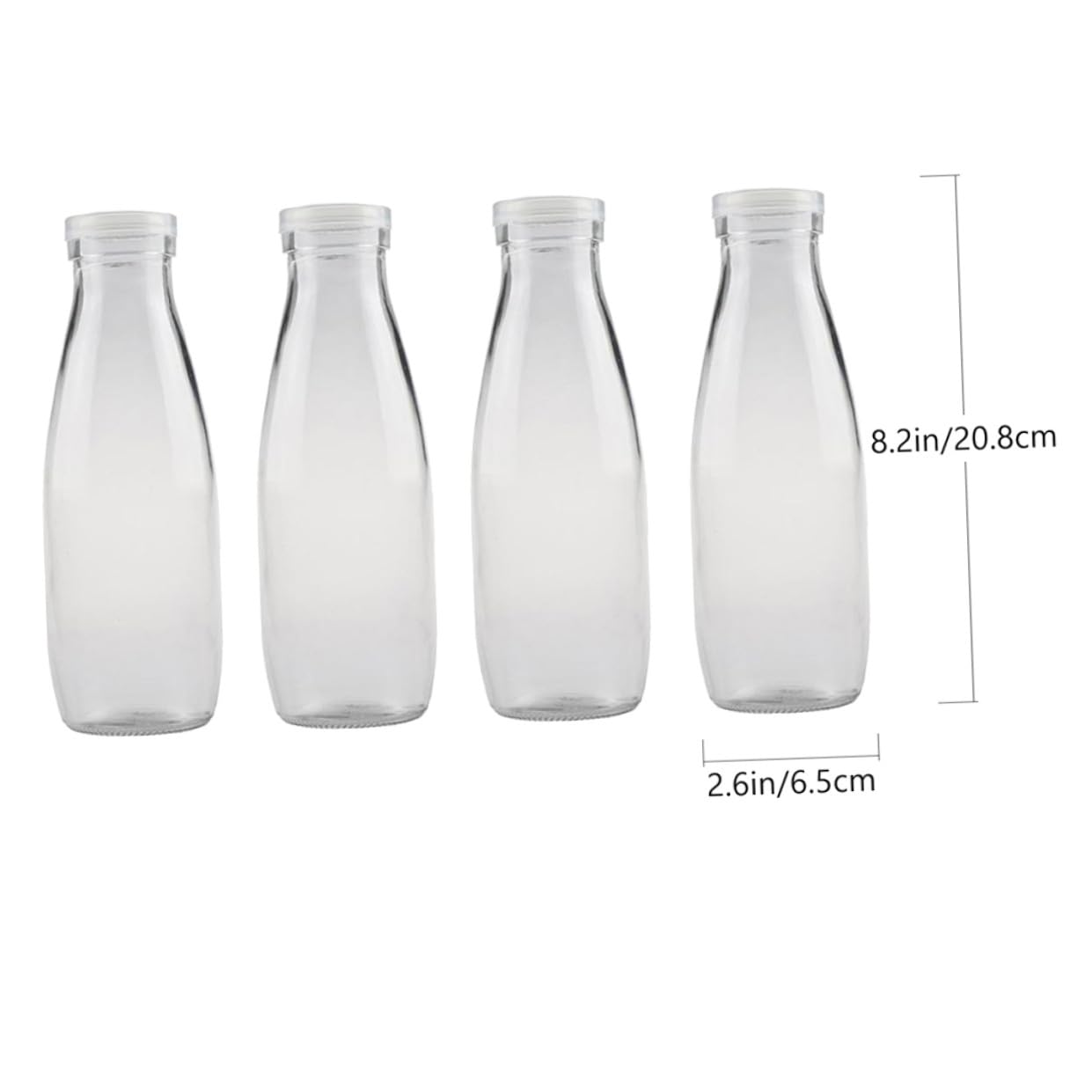 Ciieeo 500ml Glasflaschen 4 Stück Packung mit Deckel für Milch und Saft