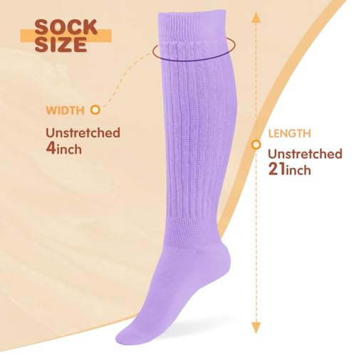 Image of Buauty Slouch Socks for Women, Soft Extra Long Chunky Scrunch Knee High Sock Winter Knit Slouchy Socks Leg Warmmers