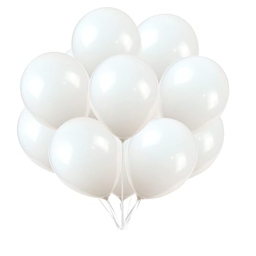 TNWBA White Balloons 100 pcs 10 inch Balloons,Birthday Wedding Baby Shower Party Decoration