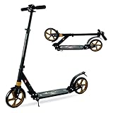 Excelente capacidad de carga de 220 libras – el patinete de aleación de aluminio es robusto y tiene una fuerte capacidad de carga. Puede soportar un conductor de hasta 220 libras. La tabla de 5,3 pulgadas ofrece suficiente espacio para sus pies. Los rodamientos ABEC 9 garantizan una excelente capacidad de carga. El reposapiés es ideal para aparcar inmediatamente. No dudes en obtener tu scooter y disfrutar de un viaje agradable