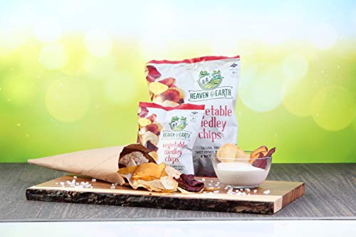 Heaven & Earth Veggie Chips, Vegetable Medley chips, 5oz (2 Pack) Gluten Free, Non GMO