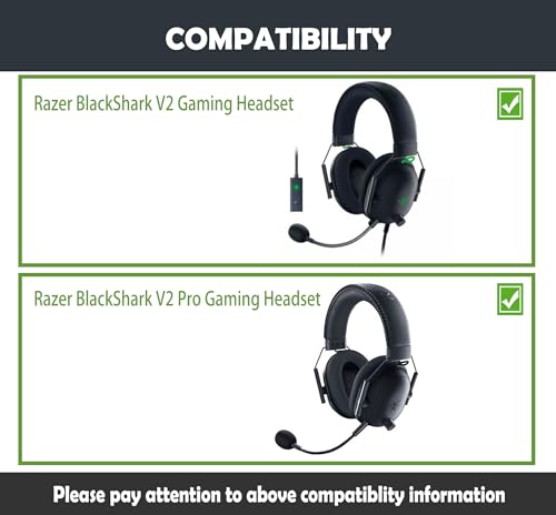 Coussinets d'oreille de remplacement compatibles avec casque audio Razer BlackShark V2 Pro